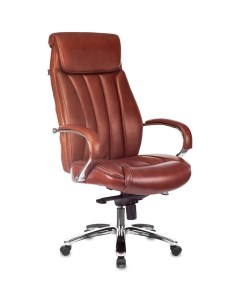 Кресло руководителя Бюрократ T 9922SL светло коричневый Leather Eichel кожа крестовина металл хром Buro