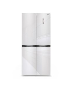 Холодильник Side by Side NFI 4414 белое стекло Ginzzu