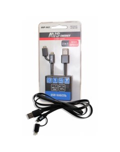 Зарядное устройство USB MIP 563 micro USB 1 м для iPhone 5 6 7 8 X черное A78610S Avs