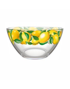 Салатник стекло круглый 19х11 см 1 5 л большой Лимоны 326 1 Д Декостек