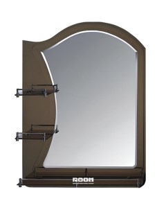 Зеркало с полками 80х60 коричневое Frap