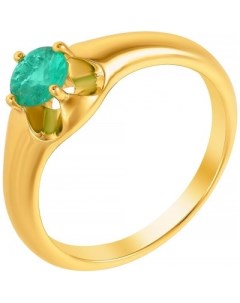 Кольцо с 1 изумрудом из жёлтого золота Джей ви