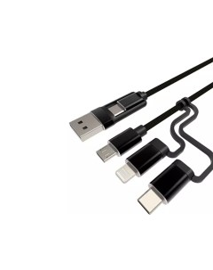 Кабель UAC 6NA USB 2 0 USB A Type C MicroUSB Type C Lightning 1m Black Mediagadget
