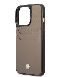 Чехол для iPhone 14 Pro с карманом для карт коричневый Bmw