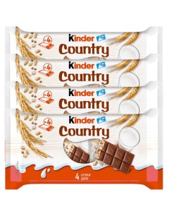 Шоколад молочный Country с молочно злаковой начинкой 4 шт по 94 г Kinder