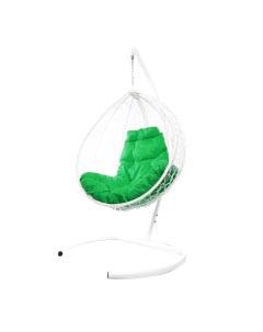 Подвесное кресло белый Капля складное 11500104 зелёная подушка M-group