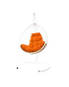 Подвесное кресло белый Капля складное 11500107 оранжевая подушка M-group