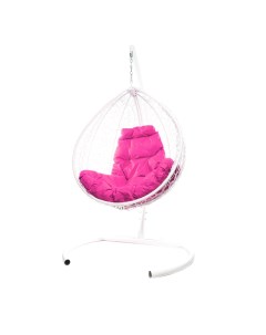 Подвесное кресло белый Капля складное 11500108 розовая подушка M-group