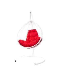 Подвесное кресло белый Капля складное 11500106 красная подушка M-group
