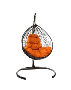 Подвесное кресло коричневый Капля складное 11500207 оранжевая подушка M-group
