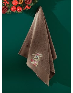 Новогоднее полотенце махровое geyik 50x90 Karna