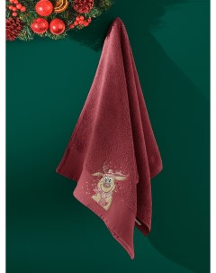 Новогоднее полотенце махровое geyik 50x90 Karna