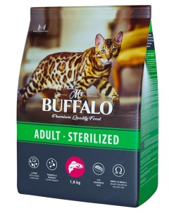 Сухой корм для кошек Sterilized с лососем 1 8 кг Mr.buffalo
