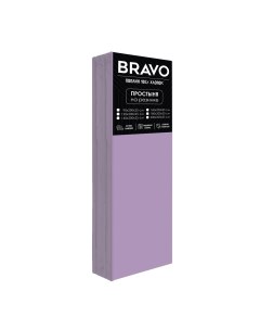 Простыня на резинке Браво 2 сп 180х200 см поплин фиолетовый Bravo collection