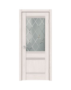 Дверь межкомнатная Тоскана остекленная финиш бумага ламинация цвет дуб тернер белый 80x200 см с замк Velldoris