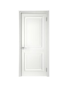 Дверь межкомнатная глухая с замком и петлями в комплекте Ларго 2 70x200 см эмаль цвет белый Без бренда
