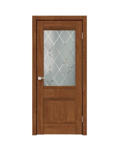 Дверь межкомнатная Тоскана остекленная финиш бумага ламинация цвет дуб тернер коричневый 70x200 см с Velldoris