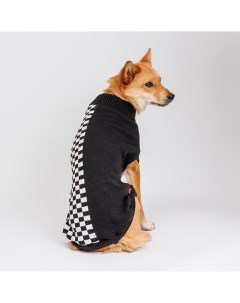 Свитер для собак 60 см черно белые шахматы Petmax