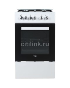 Газовая плита FSS53000DW электрическая духовка без крышки сталь белый и черный Beko