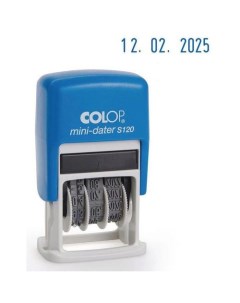 Датер автоматический S 120 BL BANK оттиск 3 8 х 1 9 мм шрифт 3 8 мм прямоугольный синий Colop