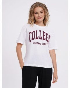 Хлопковая футболка с надписью College Твое