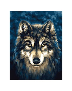 Картина по номерам на холсте Волк 30 40 см с акриловыми красками и кистями Три совы