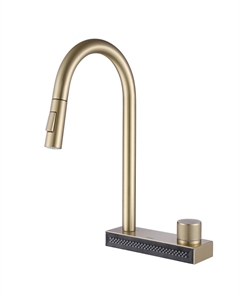 Смеситель для кухни Wasser Kreis AF8114G с вытяжным изливом золото матовое Abber