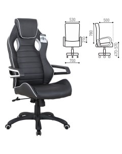 Кресло игровое Techno Pro GM 003 черный серый 531814 Brabix