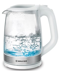 Чайник BR1040WH 2л 2200Вт пластик стекло серебристый 1040BR WH Brayer