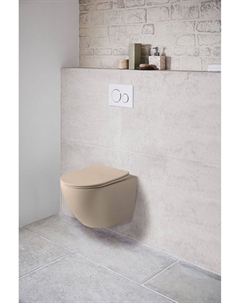 Унитаз подвесной Globo VT1-14SMC безободковый, ультратонкое soft-close сиденье, коричневый Vincea