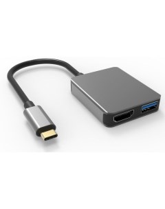Адаптер USB Type C HDMI USB A USB Type C M F Grey CU454 Telecom