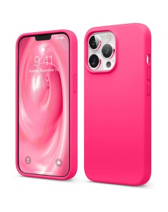 Чехол soft silicone liquid для iphone 13 pro max неоновый ярко розовый Elago
