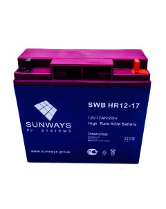 Аккумулятор для ИБП 17 А ч 12 В SW101539 Sunways