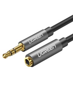 Кабель AV118 10594 3 5mm Male to 3 5mm Female Extension Cable Длина 2м Черный Ugreen