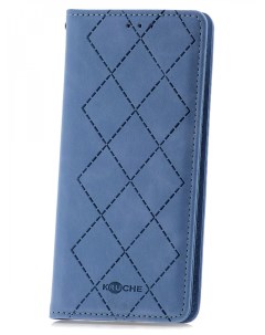 Чехол на Samsung A10 2019 Kruche Rhombus синий книжка с карманом для карт с магнитом