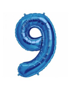 Воздушный шар Цифра 9 фольгированный синий Fiolento