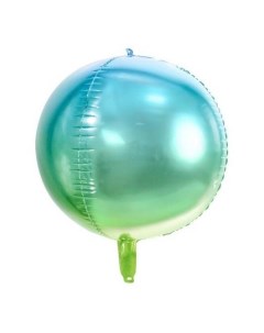 Воздушный шар из фольги Голубой Зеленый 35 см Party deco