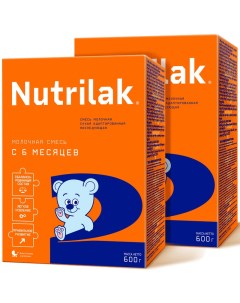 Молочная смесь 2 с 6 до 12 мес Нутрилак 600 г 2 штуки Nutrilak