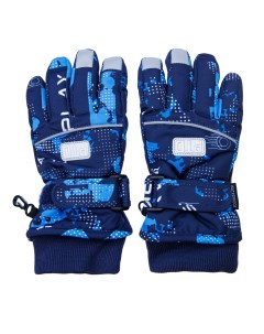 Перчатки текстильные для мальчиков тёмно синий голубой 18 158 164 см Playtoday