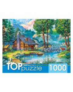 Пазлы Домик у лесного пруда 1000 элементов Toppuzzle