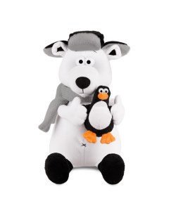 Мягкая игрушка Медведь полярный с пингвином 24 см Дуrашки