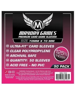 Протекторы для настольных игр Mayday Premium Small Square Card 70x70 50 штук Mayday games