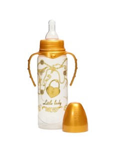 Бутылочка для кормления Little lady классическая с ручками 250 мл Золотая коллекция Mum&baby