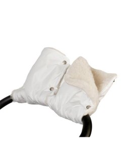 Муфта рукавички для рук на коляску мех белый Карапуз