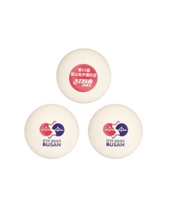Мячи для настольного тенниса 3 ITTF BUSAN 2020 40 Plastic x3 White Dhs