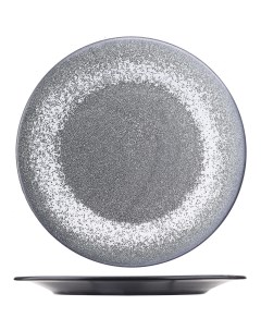 Тарелка Млечный путь 260х260мм фарфор белый черный Борисовская керамика