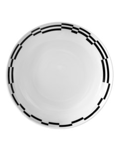 Тарелка глубокая Tom Черно белые полоски 20 см Thun