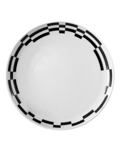 Тарелка десертная Tom Черно белые полоски 19 см Thun