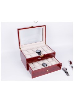 Шкатулка для часов очков украшений сундук с замком подарок YC 30RED Clox