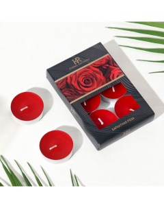 Набор чайных свечей ароматизированных Бархатная роза в подарочной коробке 6 шт Сима-ленд